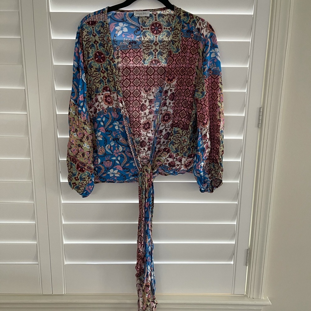 SOLD! Juniper Blu Front Tie Top